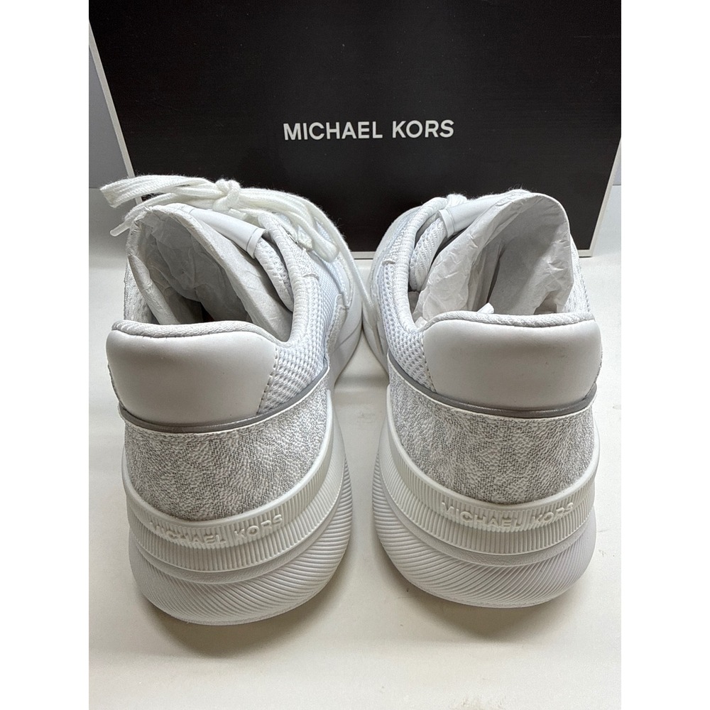 New Michael Kors Trevor Trainer White Mesh Suede Sneakers 42F4TRFS7D Mens Size 9 - Picture 9 of 11